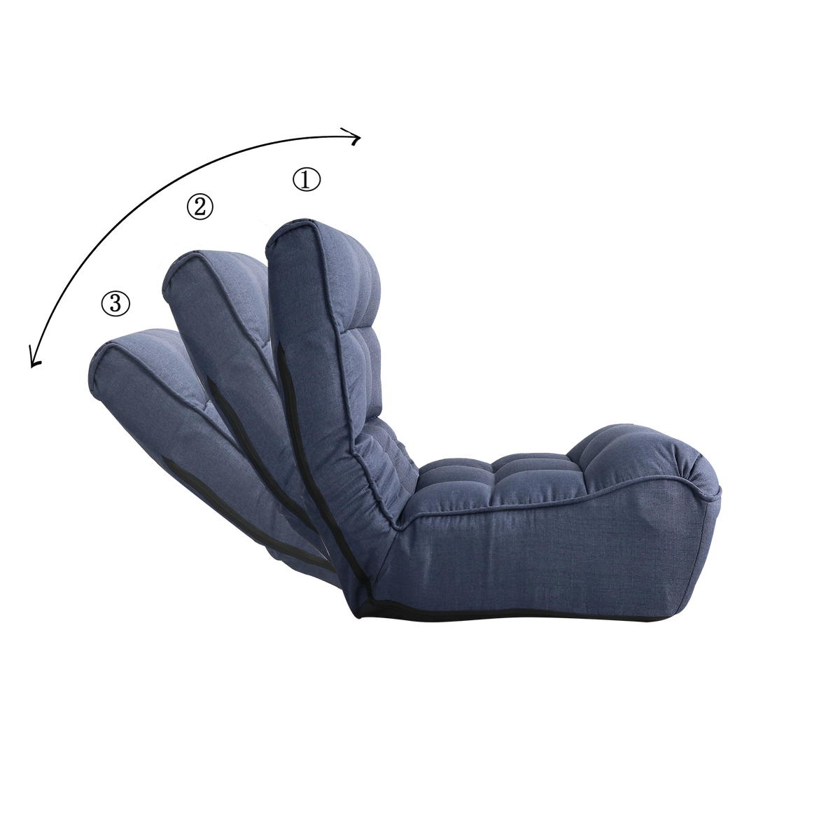 Single sofa reclining chair Japanese chair lazy sofa tatami balcony reclining chair leisure sofa adjustable chair,Navy