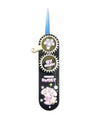 NIVEK Rocker Arm Lighter Gear Dial Lighter Kitty KT Cat Melody Kulomi Japanese Character Kawaii Blue Flame Jet Torch Refillable Black with Silver Rocker Dial (Melody)