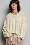 POL V-Neck Long Sleeve Top with Stitch Detail