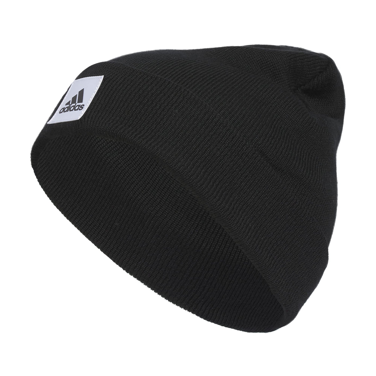 adidas Womens 1x1 Beanie Standard fit Cuffed Acrylic Knit hat/Cap for Winter Black/White F23 One Size