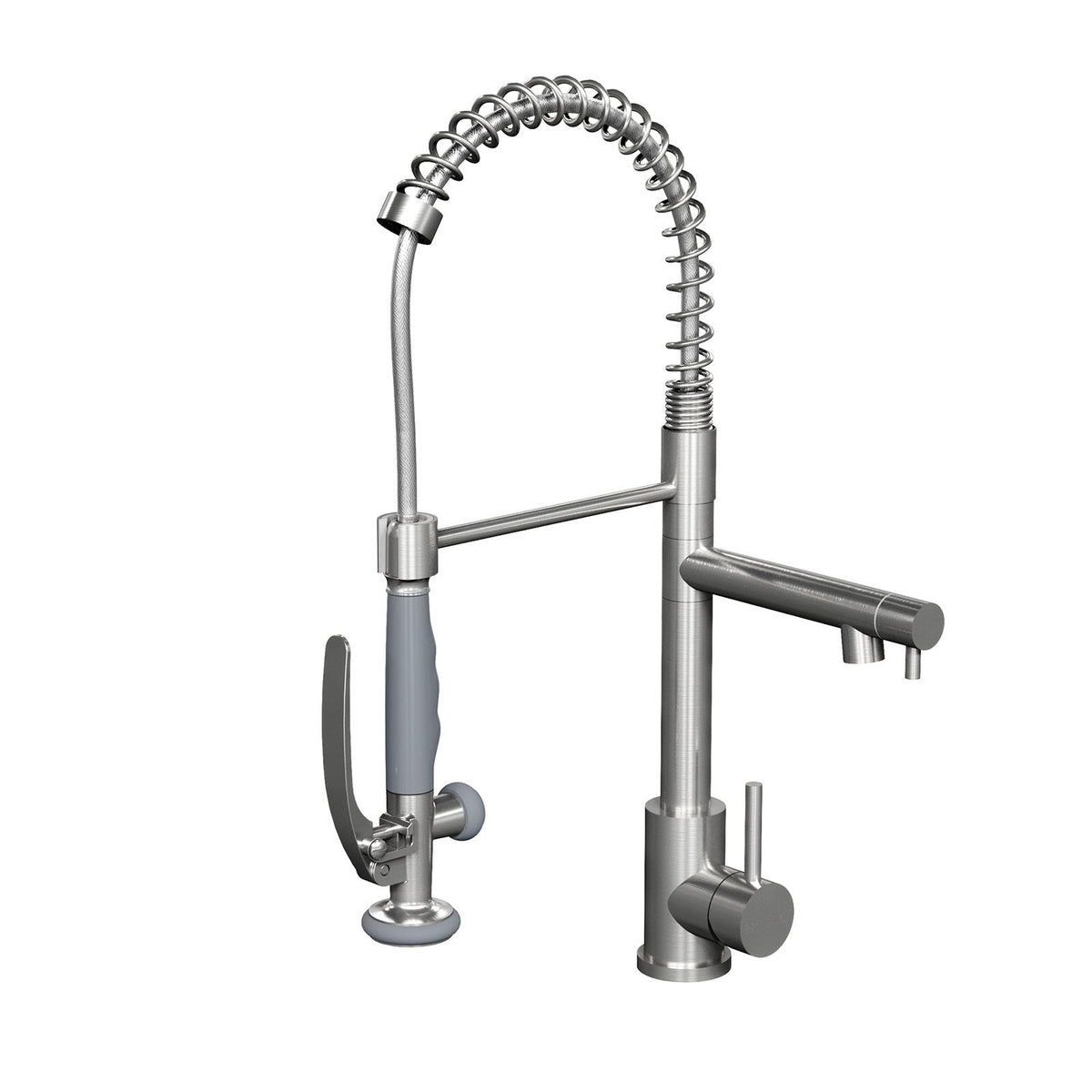 Commercial Single Handle Kitchen Sink Faucet Brushed Nickel Pull Down Sprayer Design