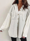 Drawstring Button Front Hoodie