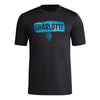 adidas Mens Short Sleeve Pre-Game T-Shirt Black/Charlotte Fc 3X-Large