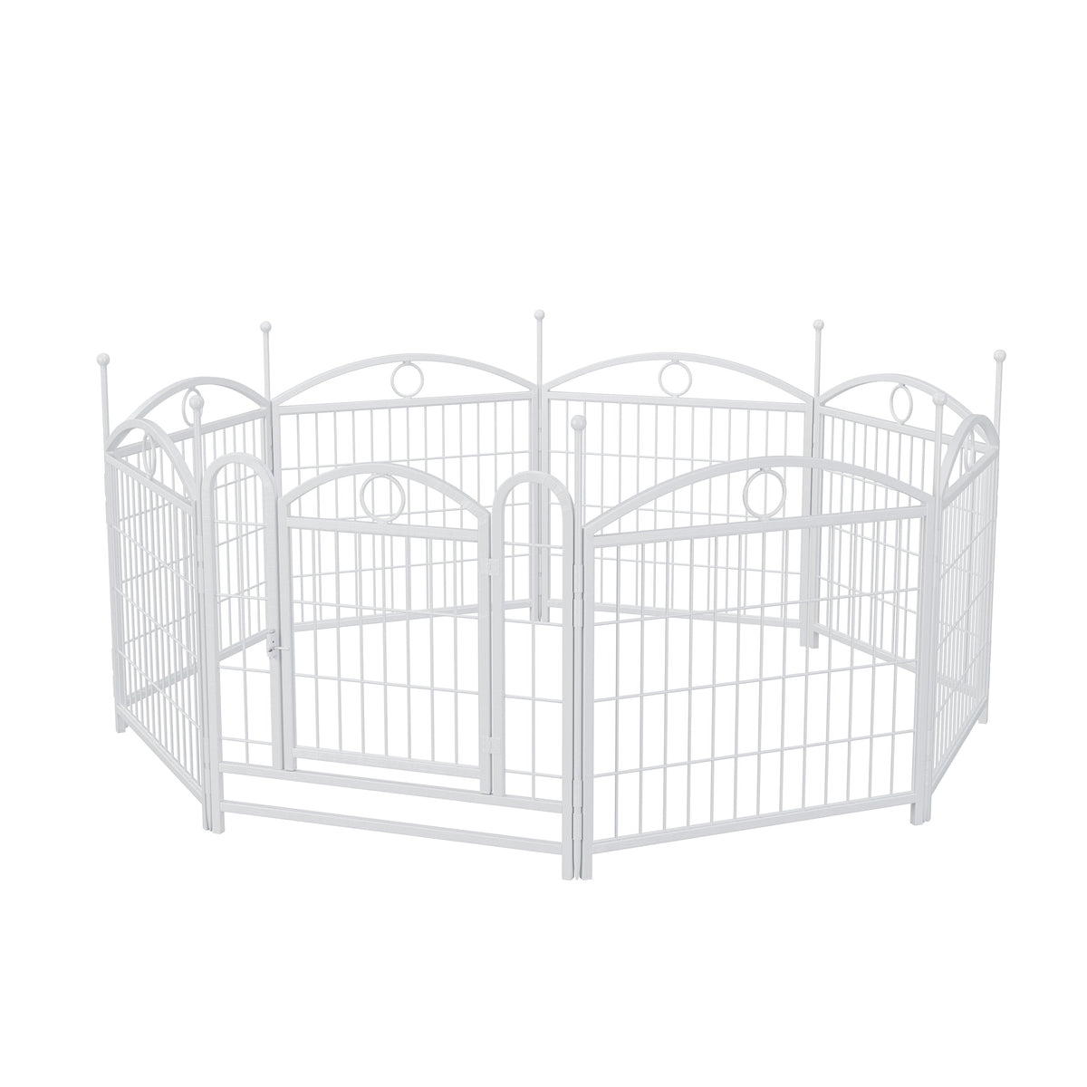 Dog Playpen Indoor 24 inch 8 Panels Metal Dog Pen Pet Dog Fence Outdoor Exercise Pen with Doors, Heavy Duty Dog Fence Puppy Pen for Large Medium Small Dogs Indoor Outdoor Foldable Pet Exercise Pen