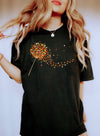 Dandelion Autumn Leaves Botanical Illustration In Warm Sunset Hues + Comfort Colors Tee