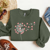 Dandelion Hearts Flower Artwork Print Featuring Whimsical Petals And Love Motifs Sweatshirt
