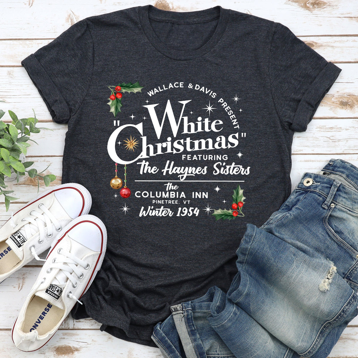 White Christmas Movie Poster Classic Edition Vintage Style Holiday Film Graphic Tee