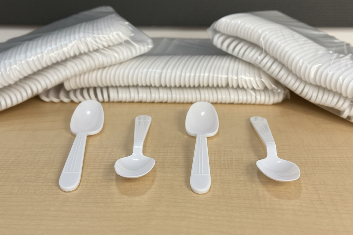 Royalty White X-Heavy Weight PP Tea Spoon, 10 Sleeves of 100 Tea Spoons (1000/cs)