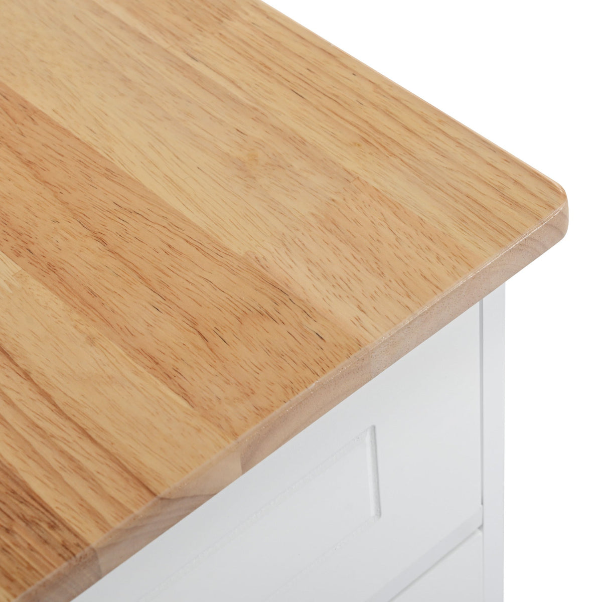 K&K Fluted Kitchen Island with Trash Can Storage Cabinet, Power Outlet, Internal Storage Rack, Rolling Kitchen Islands on 5 Wheels with 3 Drawer, 3 Open Side Racks for 10 Gallon Garbage Bin, White