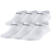 Nike Kids Everyday Lightweight No-Show Socks (6 Pairs) White/Black Medium