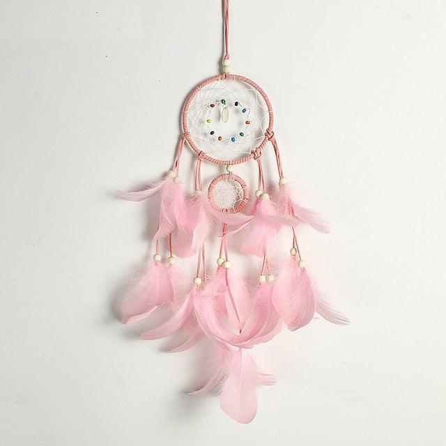 Decoration Home Dream Catchers Hanging Wall Decor Art Pendant Handmade Traditional White Cloud Dream Catcher With Led String Lights Wall Hanging Kids Room Decor Nursery Wall Art Ornament Decor Craft Gift Cute Wind Chimes National Feather Kids Girls