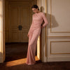 Diagonal Ruched Maxi Dress(MS467)