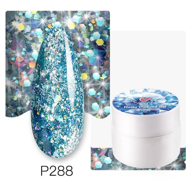 Diamond Gel Nail Polish 5ML Permanent Varnish Painting UV Manicure Reflective Sparkling Luxury Design Nail Gels for Women and Girls