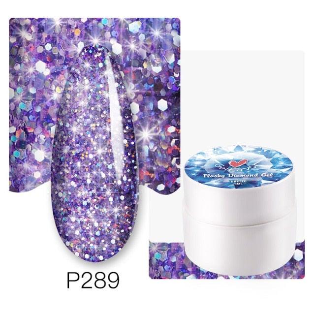 Diamond Gel Nail Polish 5ML Permanent Varnish Painting UV Manicure Reflective Sparkling Luxury Design Nail Gels for Women and Girls