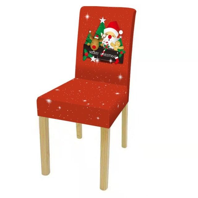Dining Room Chair Protector Slipcovers Popular New Holiday Universal Size Christmas Printing Chair Cover Stretch Washable Detachable Seat Covers For Hotel Banquet Home Christmas Party