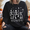 Howdy Skeletons Vintage Halloween Night Parade Spooky Western Graphic Sweatshirt
