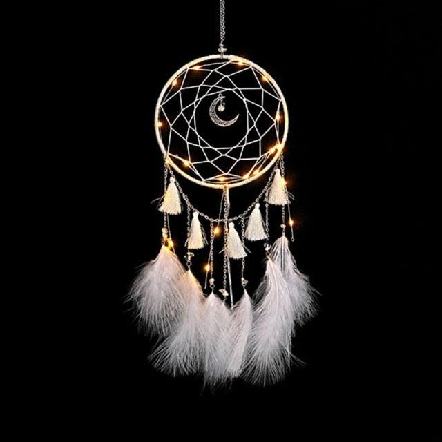 Dream Catcher Led Handmade Dream-catcher Traditional Feather Hanging Home Wall Decoration  Night Dream Catchers  Decor Ornament Wall Hanging Wind Chimes For Home Room Decoration