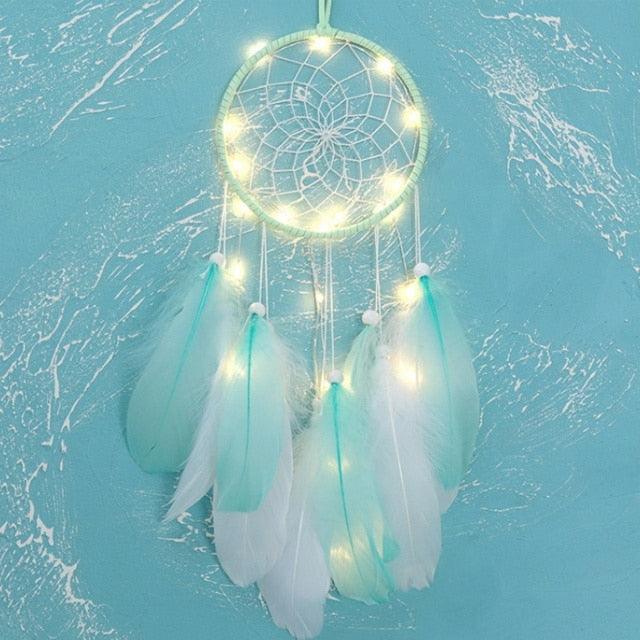 Dream Catcher Led Handmade Dream-catcher Traditional Feather Hanging Home Wall Decoration  Night Dream Catchers  Decor Ornament Wall Hanging Wind Chimes For Home Room Decoration