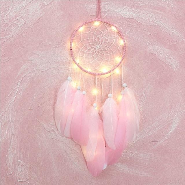 Dream Catcher Led Handmade Dream-catcher Traditional Feather Hanging Home Wall Decoration  Night Dream Catchers  Decor Ornament Wall Hanging Wind Chimes For Home Room Decoration