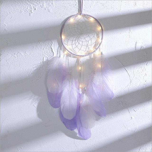 Dream Catcher Led Handmade Dream-catcher Traditional Feather Hanging Home Wall Decoration  Night Dream Catchers  Decor Ornament Wall Hanging Wind Chimes For Home Room Decoration
