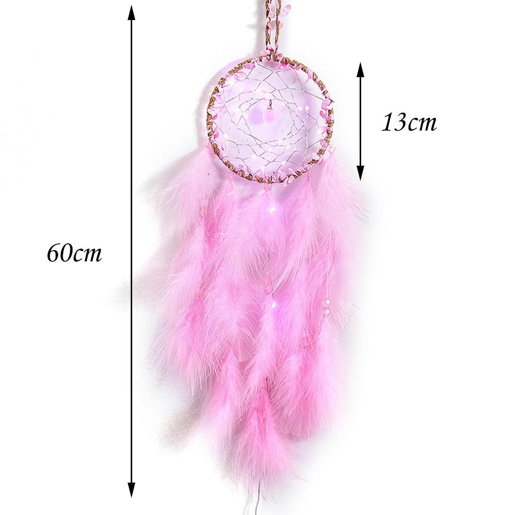 Dream Catcher Wall Decor with White Feathers Indian Style Dream-catcher Moon Handmade Wind Chimes Wall Ornament Girls Room Decoration Feather Dream Catcher For Kids Women Wedding Bohemian Wall Decor