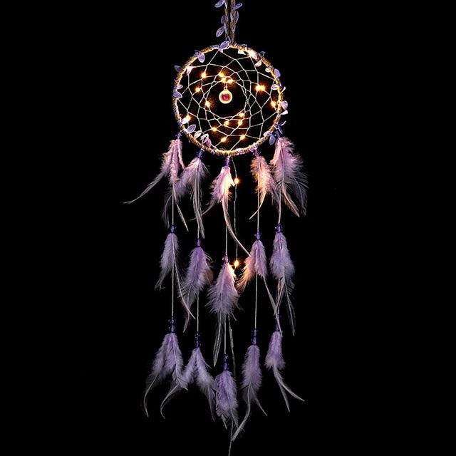 Dream Catcher Wall Decor with White Feathers Indian Style Dream-catcher Moon Handmade Wind Chimes Wall Ornament Girls Room Decoration Feather Dream Catcher For Kids Women Wedding Bohemian Wall Decor