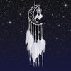 Dream Catcher Wall Decor with White Feathers Indian Style Dream-catcher Moon Handmade Wind Chimes Wall Ornament Girls Room Decoration Feather Dream Catcher For Kids Women Wedding Bohemian Wall Decor