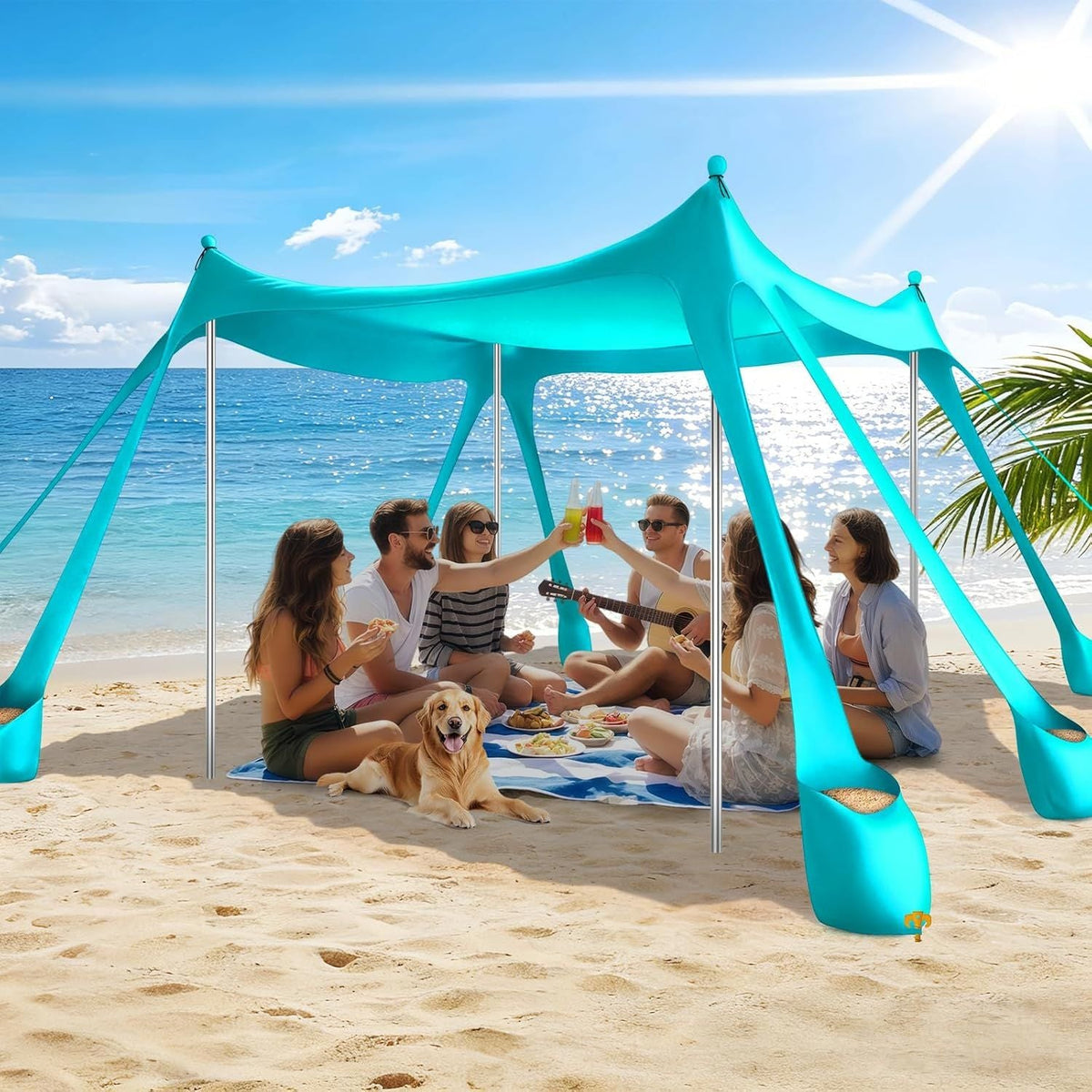 Let's go to the Beach - Portable Beach Tent Sun Shelter UPF 50+, Perfect 10x10 FT Pop-Up Canopy for Outdoor Fun