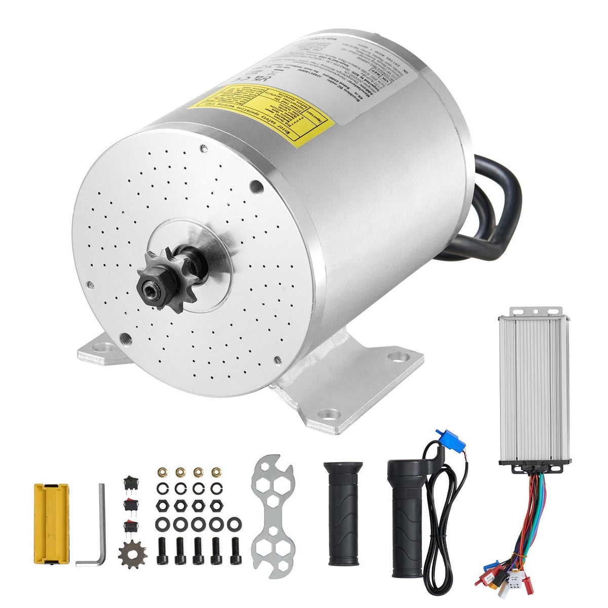 1800W Electric Brushless DC Motor Kit - 48V 4500rpm Motor with Upgraded Speed Controller and Throttle Grip Kit for Go Karts E-Bike Motorcycle Scooter DIY