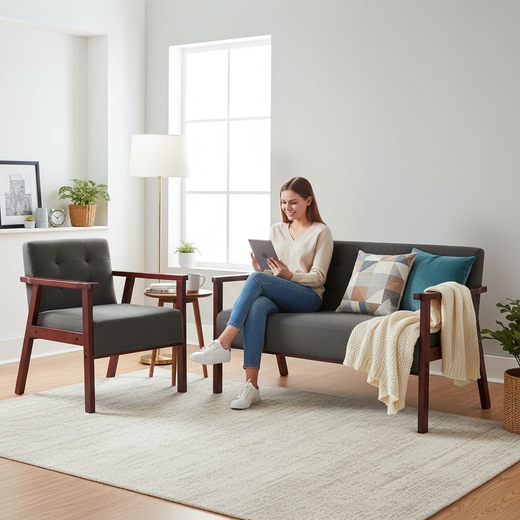 Wood Frame Accent Armchair