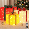 3 Pieces Large Gift Boxes for Christmas Decorations Outdoor, 10