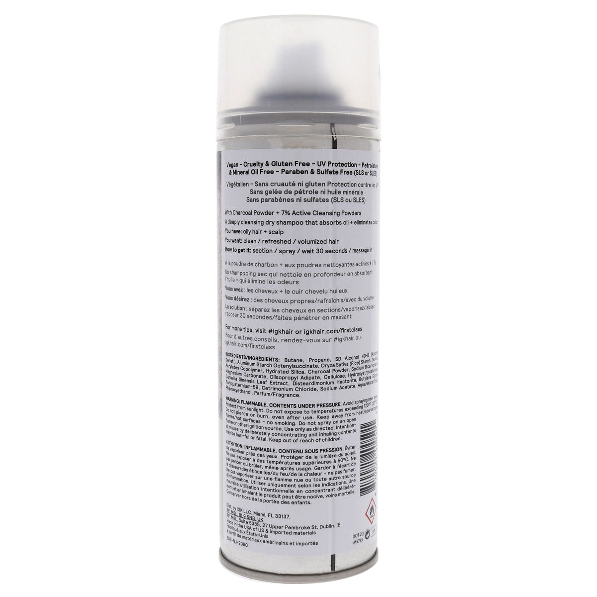 First Class Charcoal Detox Dry Shampoo by IGK for Unisex - 6.3 oz Dry Shampo