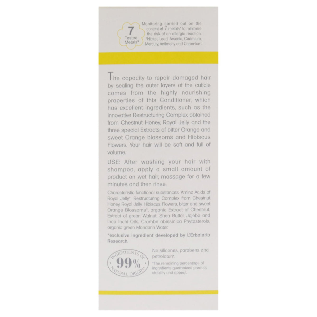 Effetto Reale Intense Nourishment Conditioner by LErbolario for Unisex - 4.2 oz Conditioner