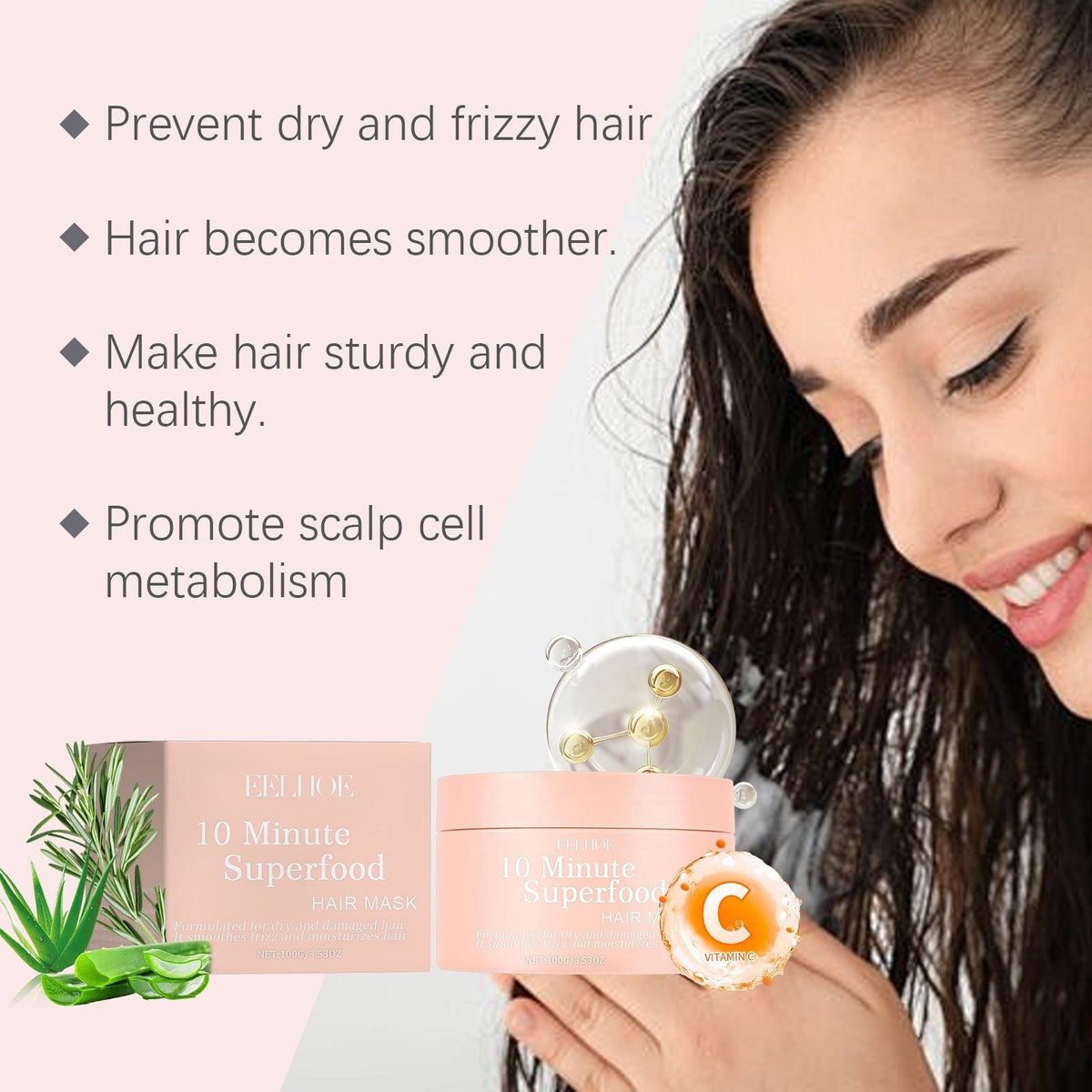EELHOE Repair Conditioner Soft and Light Nourishing and hydrating dry and irritated hair Smooth and glossy oil control hair