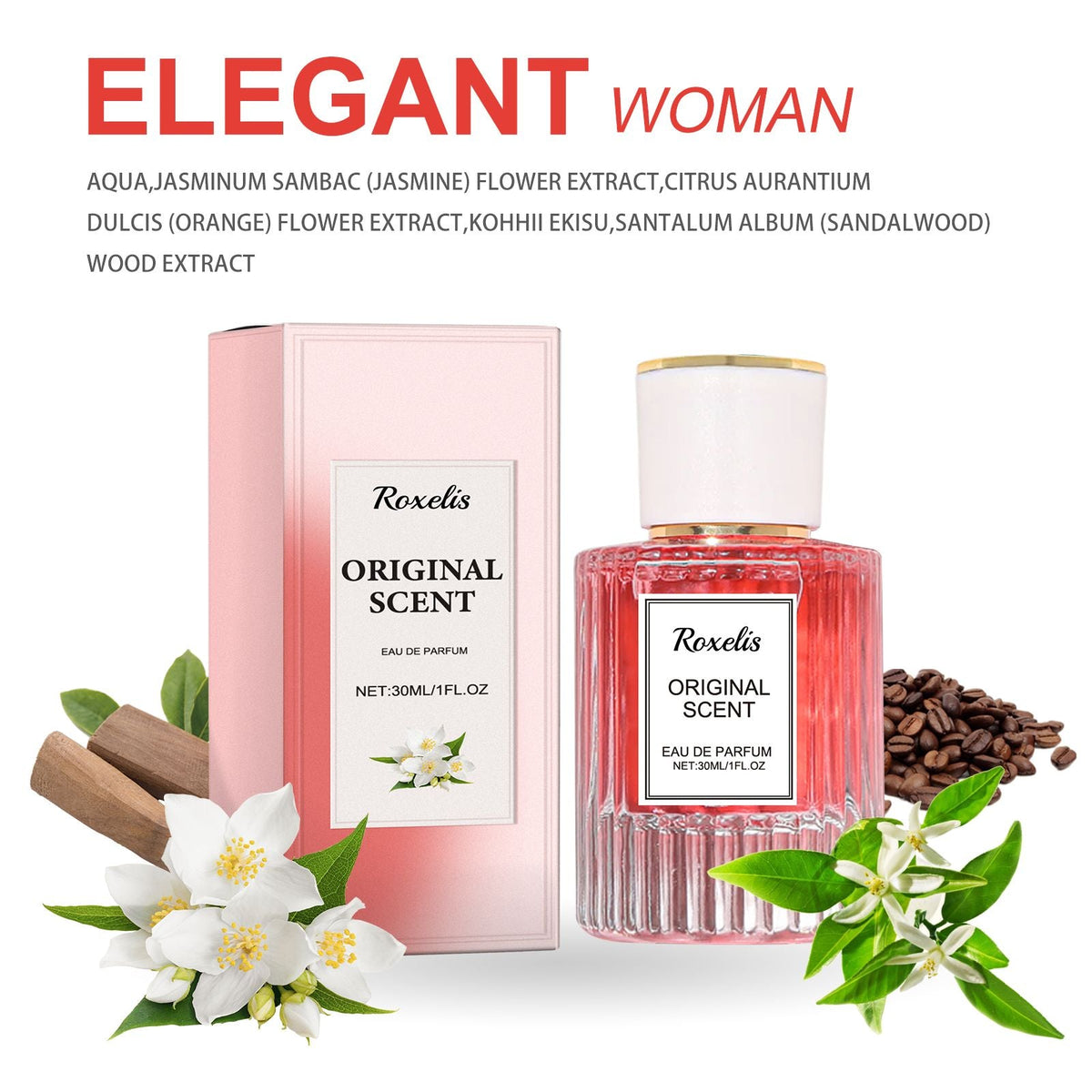 Roxelis Jasmine Pheromone Perfume Wrist, ear and neck natural long-lasting light fragrance delicate elegance exudes feminine charm