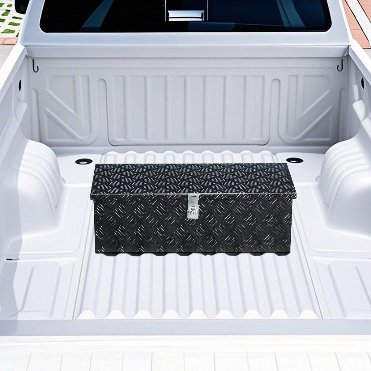 30"x13"x9.6" Heavy Duty Aluminum Truck Bed Tool Box for Pickup RV Black