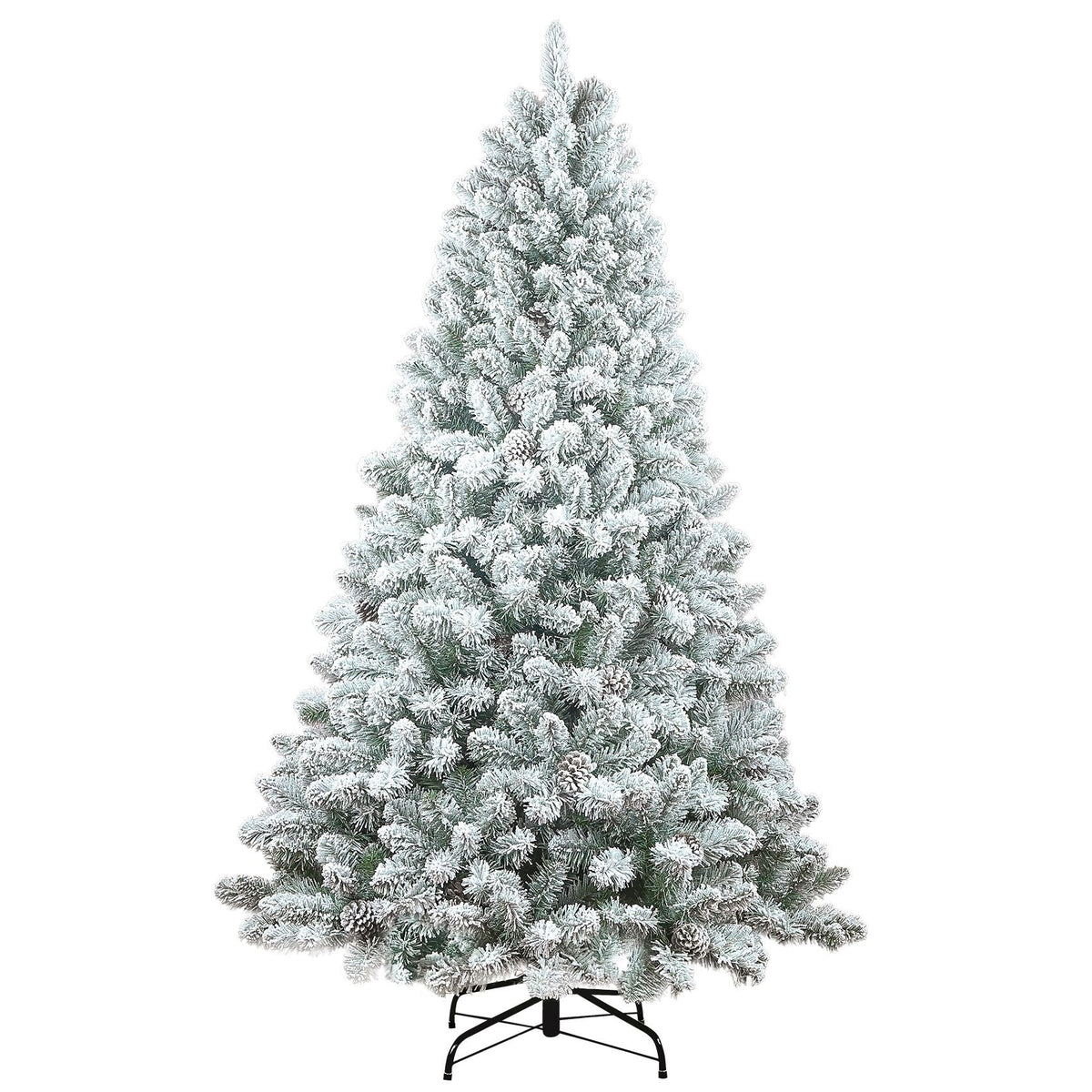 5ft Pvc Mixed Flocked Small XmasTree Pine Cone Hinged Automatic christmas Tree Artificial