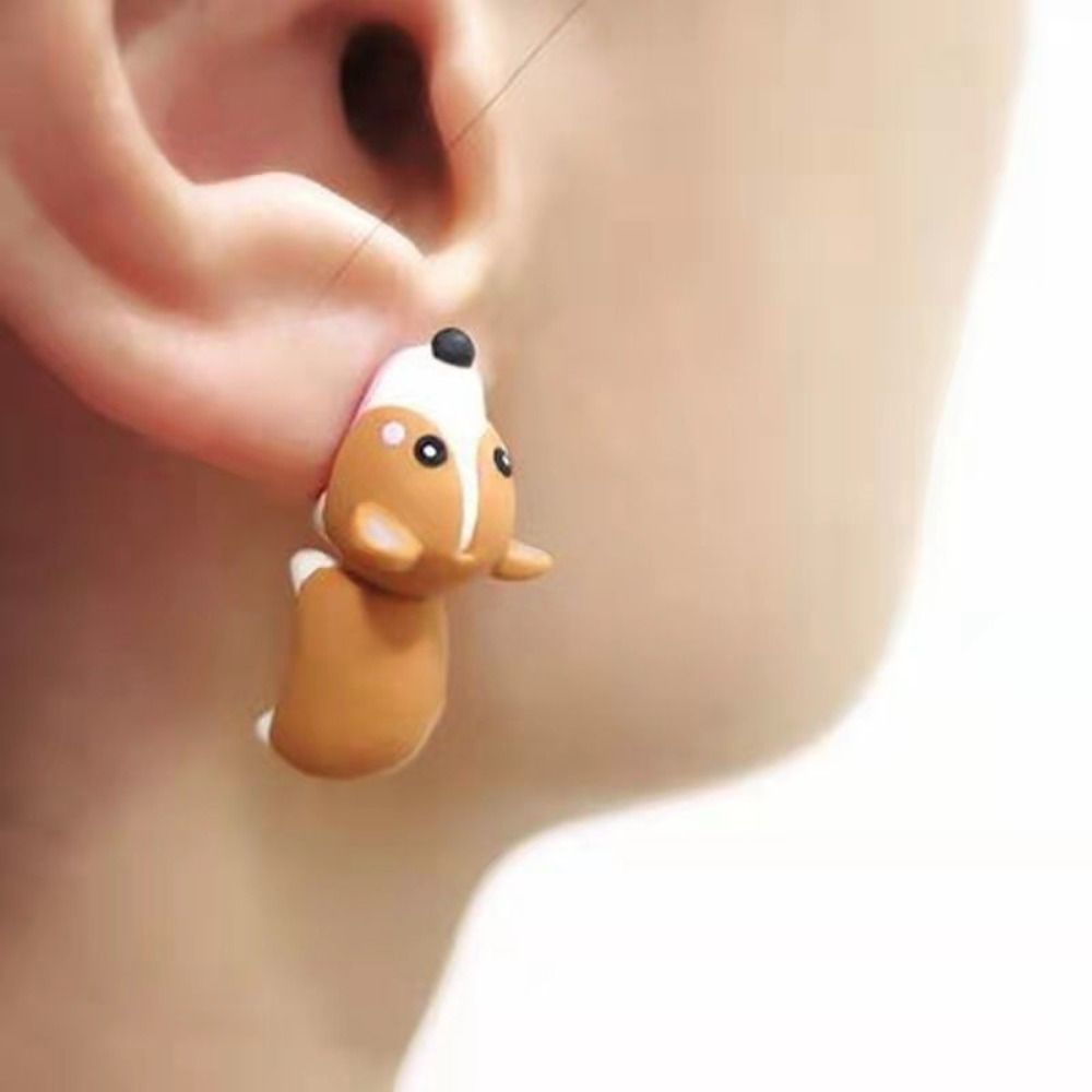 "Charming" 14-Piece Cute Animal Earrings Set - Dinosaur, Puppy & Whale Designs - Fun Clay Bite Jewelry Gift Piece Funny Gifts and Accessories