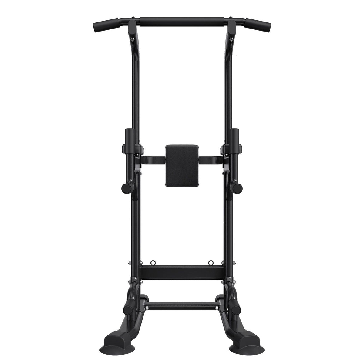 Pull Up Bar, 330 LBS Power Tower Dip Station, Workout Dip Station with H-Shaped Stable Base & Back Pad, Adjustable 12 Level Height Free Standing Chin Up Bar for Back, 4-Level Adjustable Back Pad