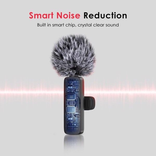 Wireless Microphone for iPhone, iPad, Android, Lavalier Microphone for Video Recording - 2 Pack iPhone Mic Crystal Clear Recording with USB-C for Podcast Microphone, ASMR, TikTok