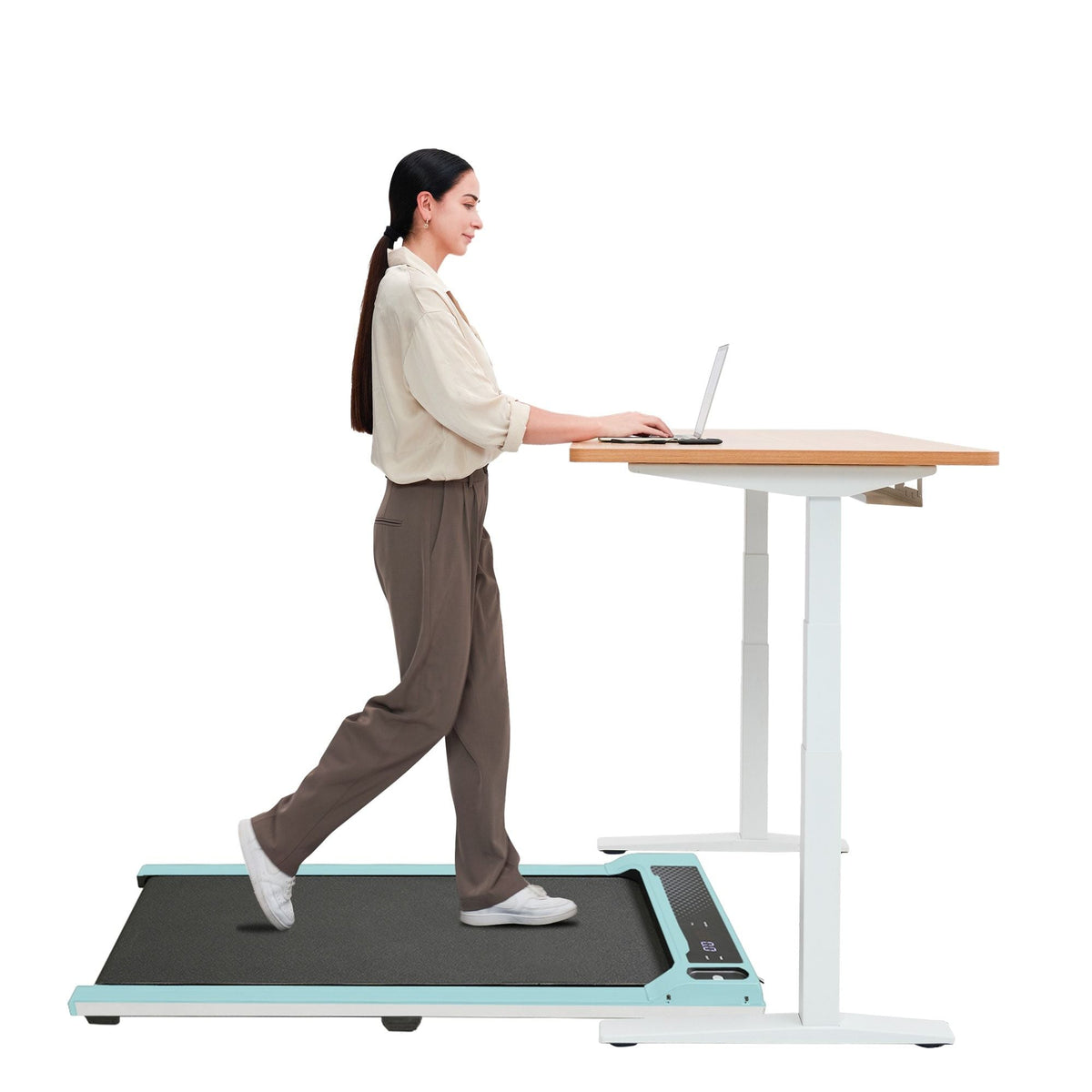 Walking Pad Under Desk Treadmill, Portable Small Treadmills for Home and Office, Super Quiet Motorized Walking Jogging Running Machine with Remote Control