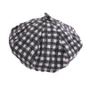Grey Kids Fall Winter Hat Gingham Beret Hat Outing Casual School Kids Hat Warm Beanie Cap,3-8Y