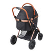 Pet Stroller - 4 Wheels Dog Stroller Rotate with Brakes, 66 lbs Weight Capacity, Puppy Stroller with Detachable Carrier, Storage Basket and Pet Pad, for Small to Medium Sized Dogs, Black