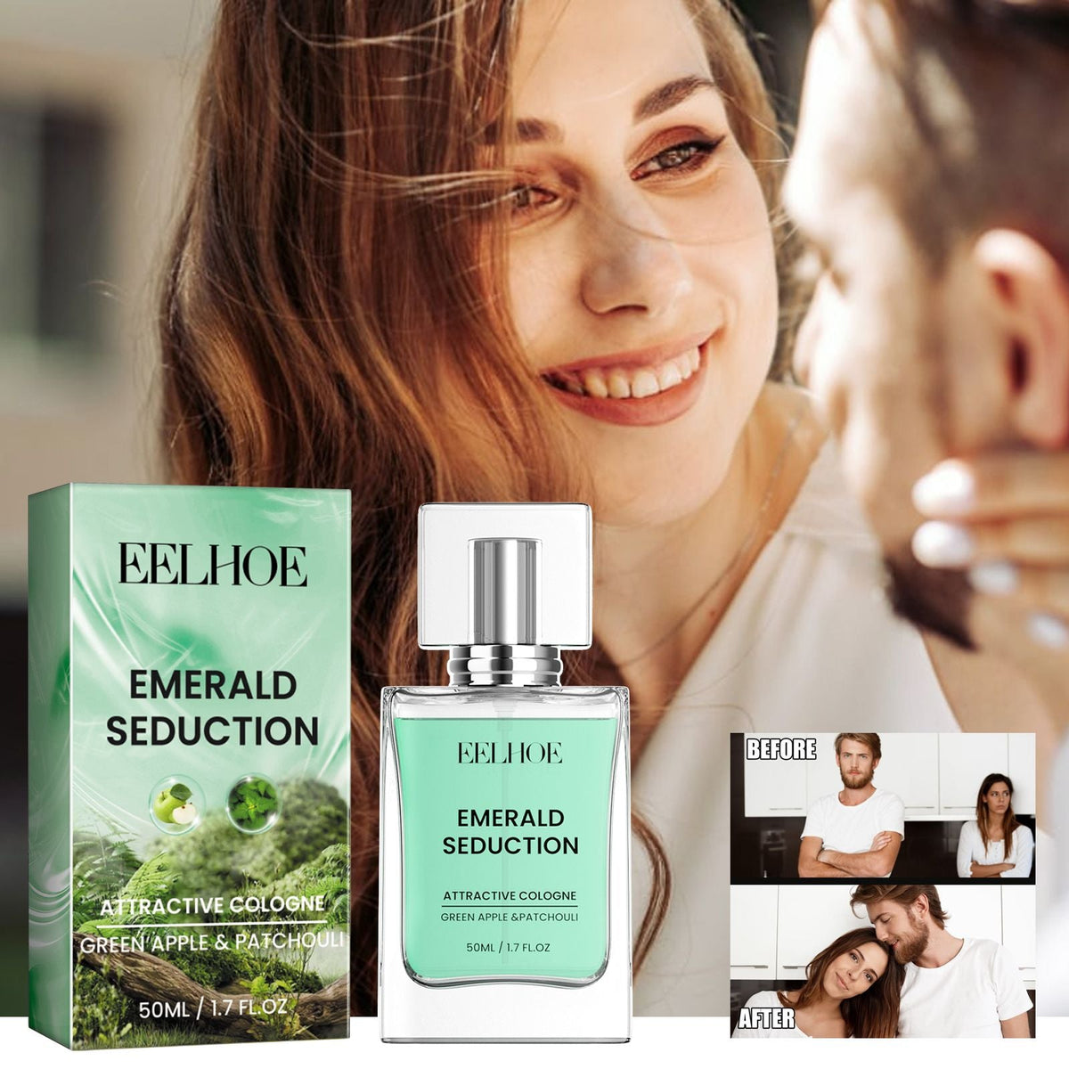 EELHO Men's Perfume (Emerald) Long-lasting Fragrance for Couples Dating Fragrance Natural and fresh to take with you - Christmas gift