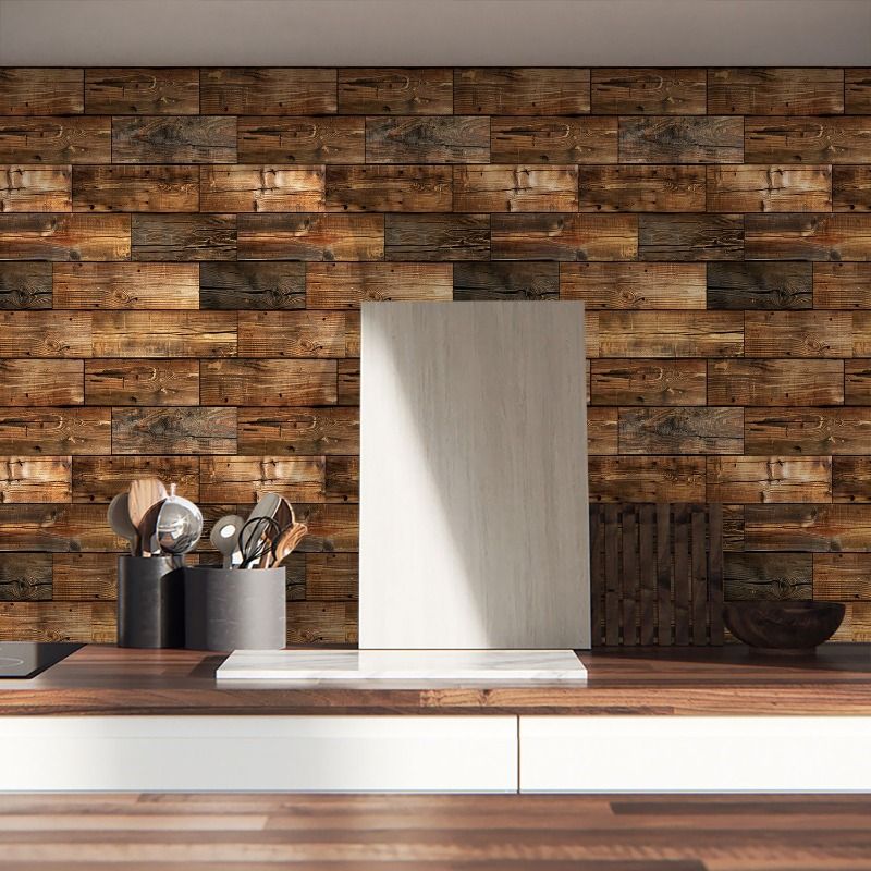 10 PCS 3D Wall Brick Self Adhesive Removable Wallpaper 11.8 x 11.8 Inch Wallpaper Brick Breakaway Wall Decals Vintage Faux Brick Wallpaper Brown for Fireplace Kitchen Backsplash