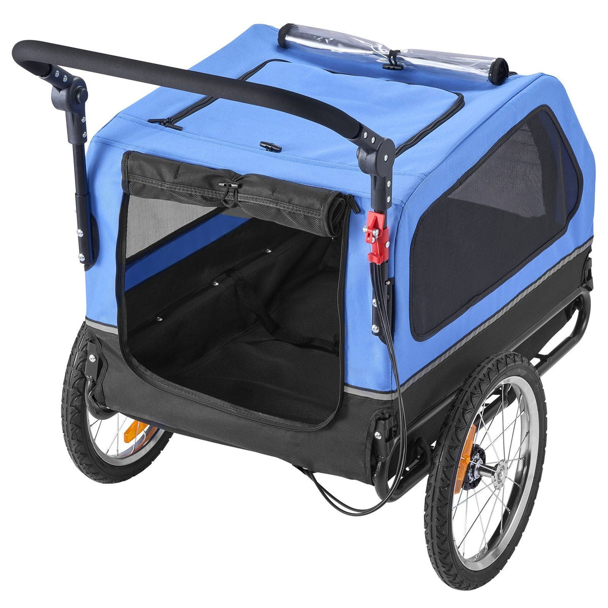 Dog Bike Trailer, Supports up to 88 lbs, 2-in-1 Pet Stroller Cart Bicycle Carrier for Small & Large Dogs, Easy Folding Frame with Quick Release Wheel, Universal Bicycle Coupler, Internal Leash