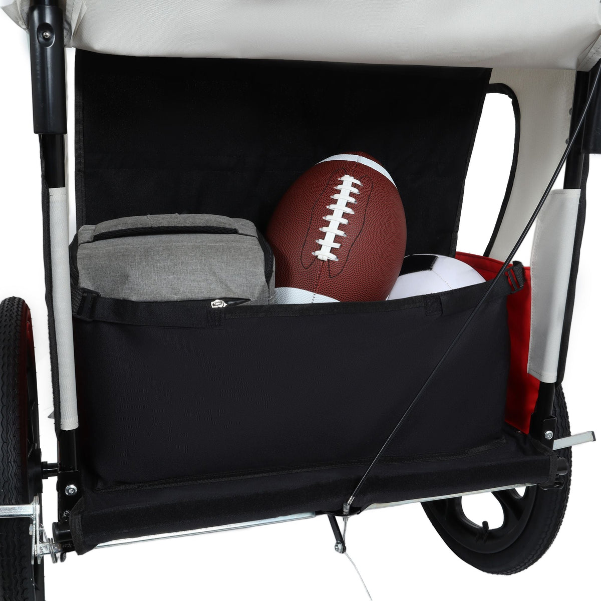 2-in-1 Double 2 Seat with 5-point safety harnesses Bicycle Bike Trailer Jogger Stroller for Kids Children Foldable Collapsible w/Pivot Front Wheel, Storage Bag