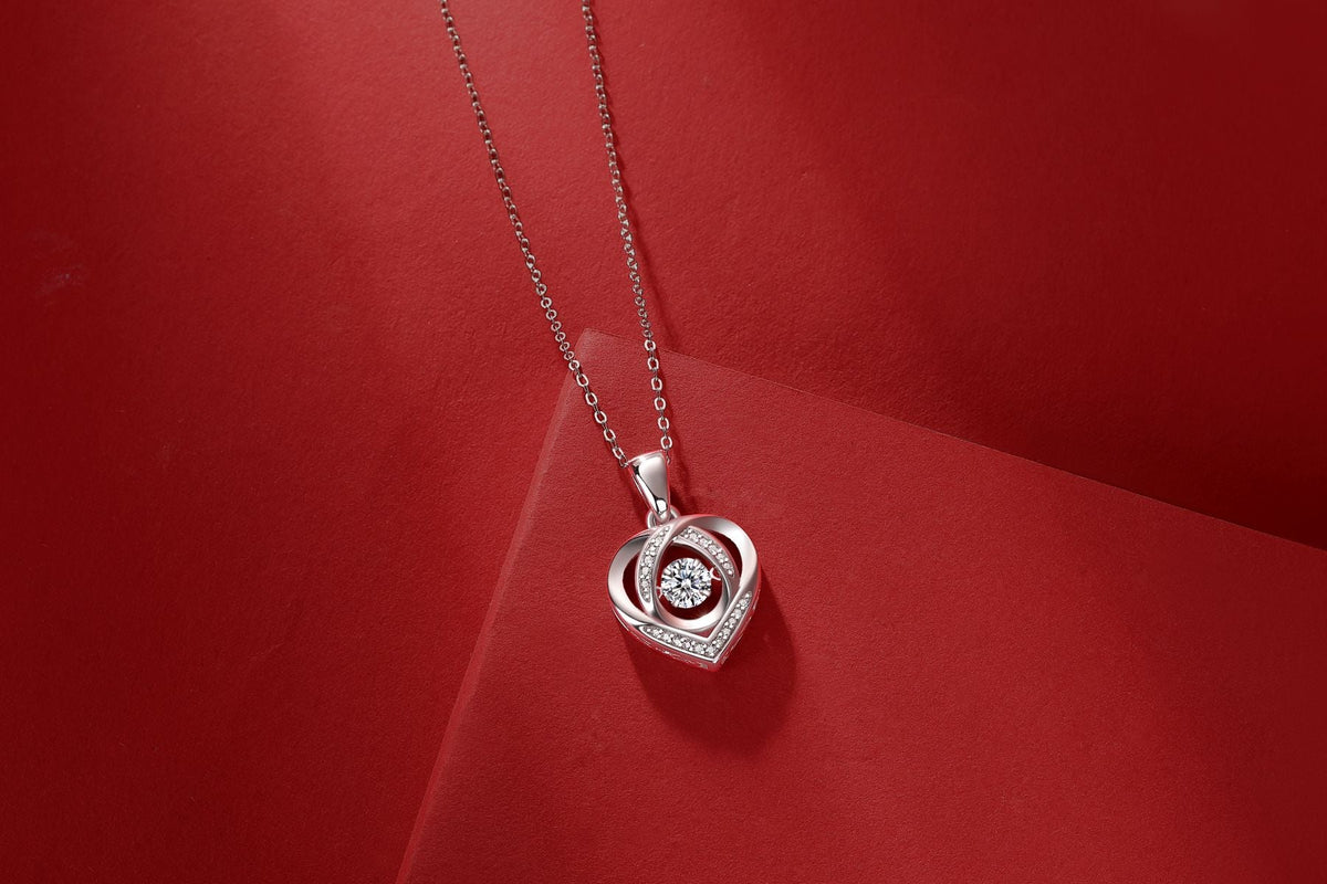 With you in my Heart - A fashionable and trendy jewelry necklace pendant set with 0.5-carat Moissanite S925 sterling silver