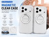 Transparent Magnetic Phone Case Compatible with iPhone 13-17 AIR, 360° Rotating Ring Holder, Anti-Yellow & Shockproof Protective Case, Works with Magnetic Accessories