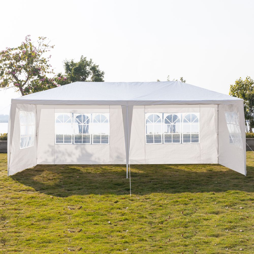 10'x20' Outdoor Party Tent with 6 Removable Sidewalls, Waterproof Canopy Patio Wedding Gazebo, White